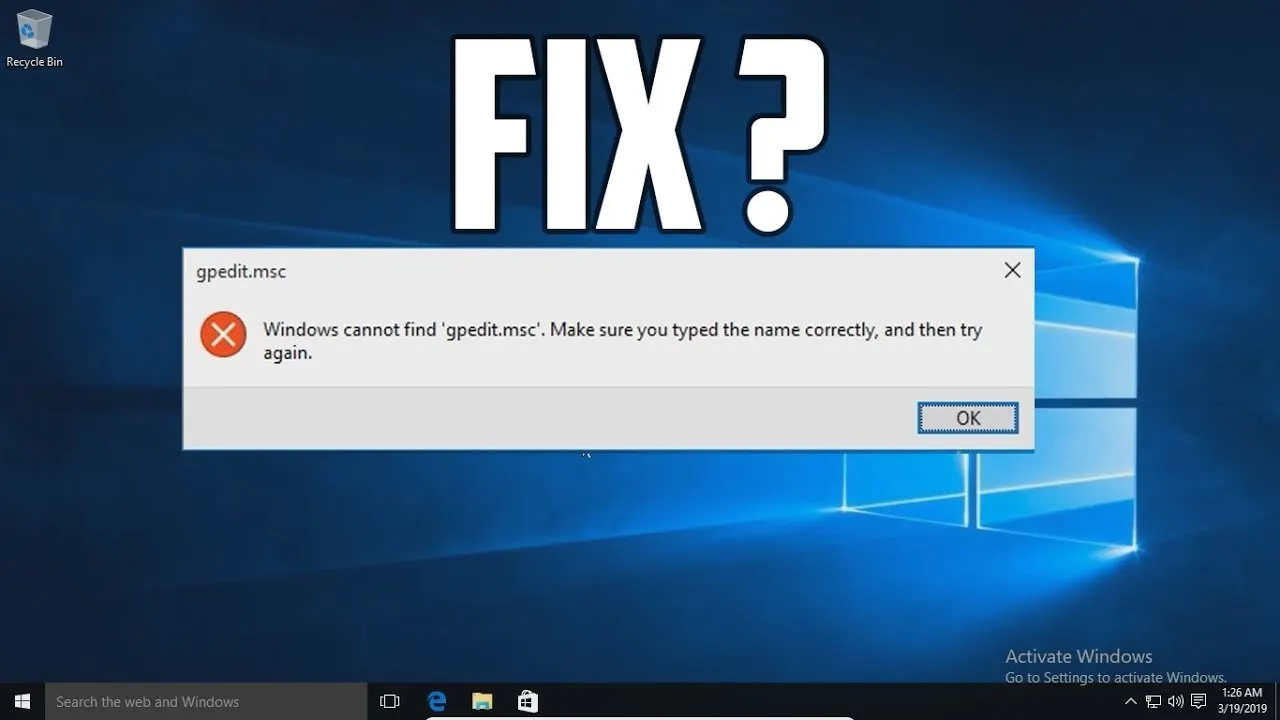 How to Fix the ‘Gpedit.msc Not Found’ Error : Windows 11,10