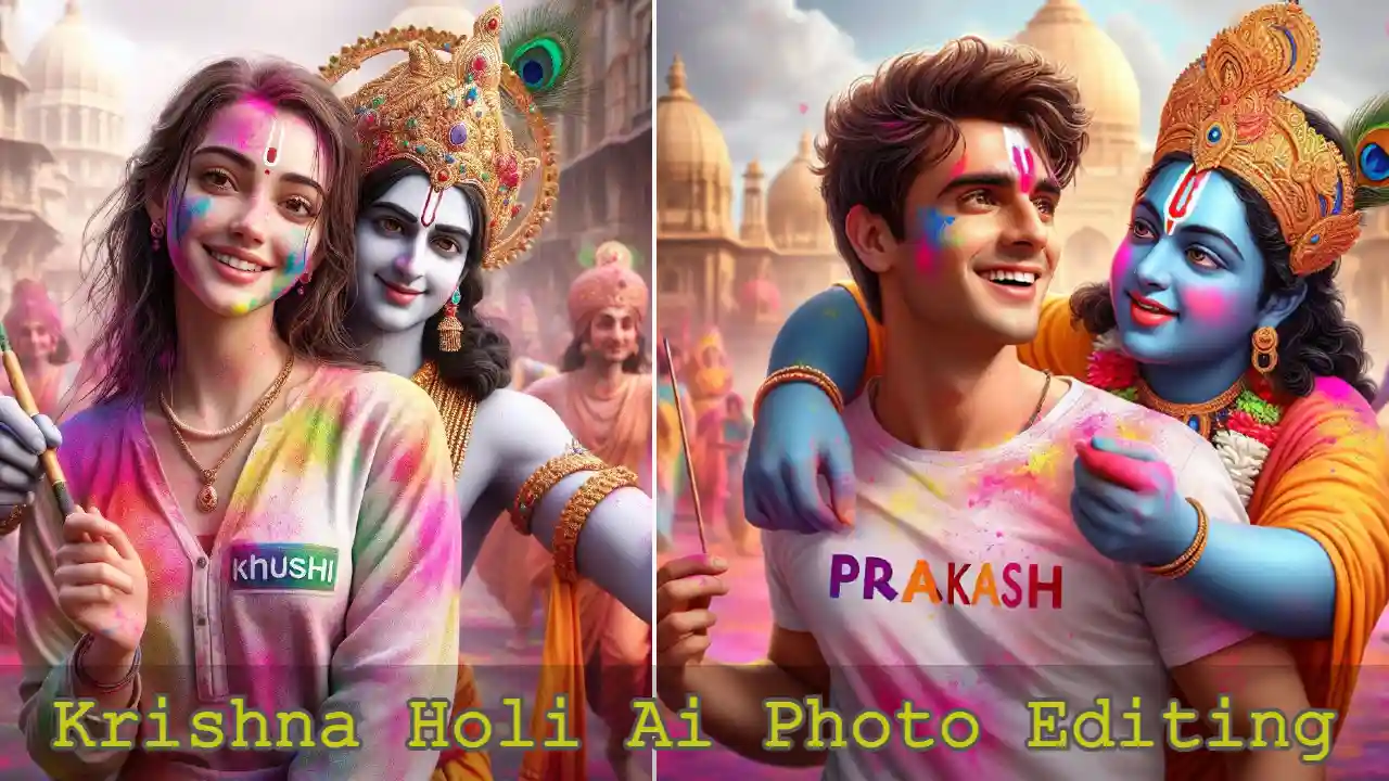 Happy Holi Krishna Ai Images